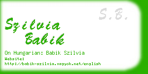 szilvia babik business card